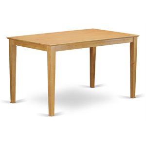 east west furniture capri rectangular solid wood dining table in oak