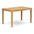 East West Furniture Capri Rectangular Solid Wood Dining Table in Oak