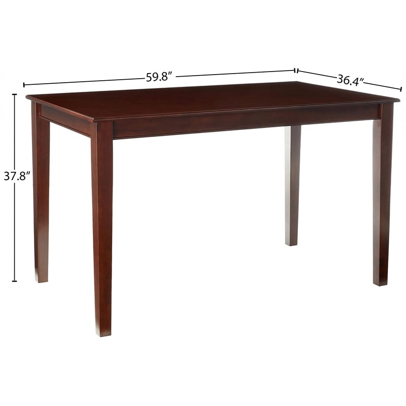 East West Furniture Dudley Rectangular Wood Dining Table in Mahogany