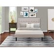 East West Furniture 2-piece Wood Fannin Bedroom Set in Beige/Jacobean