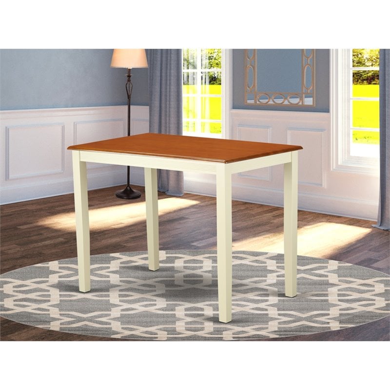 East West Furniture Yarmouth Wood Counter Height Table in Cream/Cherry