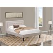 East West Furniture Fannin Wood and Linen Fabric Full Size Bed in Mist Beige