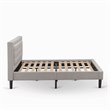 East West Furniture Fannin Wood and Linen Fabric Full Size Bed in Mist Beige
