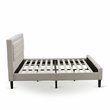 East West Furniture Fannin Wood and Linen Fabric King Size Bed in Mist Beige
