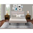 East West Furniture 3-piece Wood Queen Bedroom Set in Mist Beige/Antique Walnut