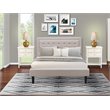 East West Furniture 3-piece Wood Queen Bedroom Set in Mist Beige/Butter Cream