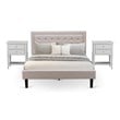 East West Furniture 3-piece Wood Fannin Queen Bedroom Set in Mist Beige