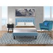 East West Furniture 2-piece Wood Platform Full Bedroom Set in Denim Blue/Navy