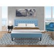 East West Furniture 2-piece Wood King Bedroom Set in Denim Blue/Navy Blue