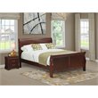 East West Furniture Louis Philippe 2-piece Wood Queen Bedroom Set in Walnut