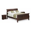 East West Furniture Louis Philippe 3-piece Wood Queen Bedroom Set in Walnut