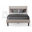 East West Furniture 2-piece Wood Fannin Full Bedroom Set in Mist Beige/Black