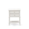 East West Furniture 2-piece Wood Platform Full Bedroom Set in Mist Beige/Cream