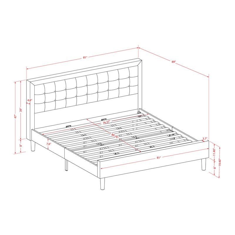 East West Furniture 3-piece Wood Platform Bedroom Set in Denim Blue/Butter Cream