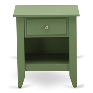 East West Furniture Gallatin 18&quot Wood Nightstand with 1 Drawer in Clover Green