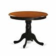 East West Furniture Antique 3-piece Dining Set w/ Slatted Chairs in Black/Cherry