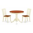 East West Furniture Antique 3-piece Dining Set w/ Slatted Chairs in Cream/Cherry