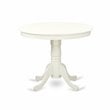 East West Furniture Antique 3-piece Dining Set w/ Slatted Chairs in Linen White