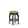 East West Furniture Bedford 24&quot Wood Swivel Backless Bar Stool in Black/Brown