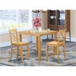 East West Furniture Cafe 3-piece Counter Height Set with Square Table in Oak