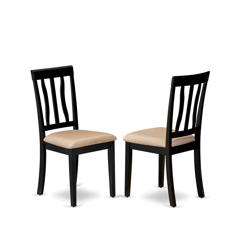 East West Furniture Dublin 3-piece Dining Set with Wood Chairs in Black/Cherry