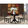 East West Furniture Antique 3-piece Small Dining Table & Chair Set in Cappuccino