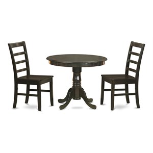 East West Furniture Antique 3-piece Dining Table & Chair Set in Cappuccino