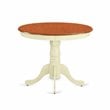East West Furniture Antique 3-piece Dining Table and Chair Set in Cream/Cherry