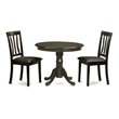 East West Furniture Antique 3-piece Dining Set with Small Table in Cappuccino