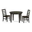 East West Furniture Boston 3-piece Small Table & Dining Chairs in Cappuccino