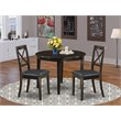 East West Furniture Boston 3-piece Wood Small Dining Table Set in Cappuccino