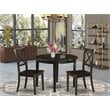 East West Furniture Boston 3-piece Wood Small Kitchen Table Set in Cappuccino