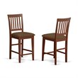 East West Furniture Buckland 3-piece Wood Counter Height Dining Set in Mahogany