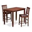 East West Furniture Buckland 3-piece Counter Height Kitchen Set in Mahogany