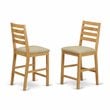 East West Furniture Cafe 3-piece Counter Height Dining Set with 2 Stools in Oak