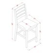 East West Furniture Cafe 3-piece Counter Height Dining Set with 2 Stools in Oak
