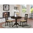 East West Furniture Antique 3-piece Dining Set with Fabric Seat in Cappuccino