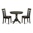 East West Furniture Antique 3-piece Dining Set with Leather Seat in Cappuccino
