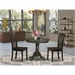 East West Furniture Antique 3-piece Dining Set with Wood Seat in Cappuccino