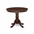 East West Furniture Antique 3-piece Dining Set with Wood Seat in Mahogany