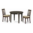 East West Furniture Boston 3-piece Small Dining Table & Chair Set in Cappuccino