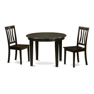 East West Furniture Boston 3-piece Traditional Wood Dining Set in Cappuccino