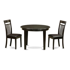East West Furniture Boston 3-piece Small Kitchen Table Set in Cappuccino