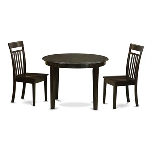 East West Furniture Boston 3-piece Wood Dining Table and Chairs in Cappuccino