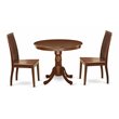 East West Furniture Antique 3-piece Dining Set with Solid Wood Seat in Mahogany