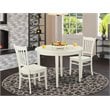 East West Furniture Boston 3-piece Kitchen Table & Dining Chairs in Linen White