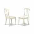 East West Furniture Boston 3-piece Dining Table and Panel Back Chairs in White