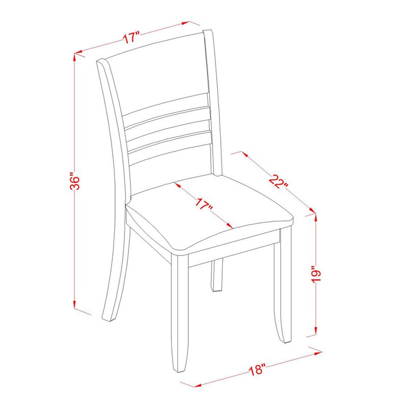 East West Furniture Boston 3-piece Small Kitchen Table & Chairs in Cappuccino