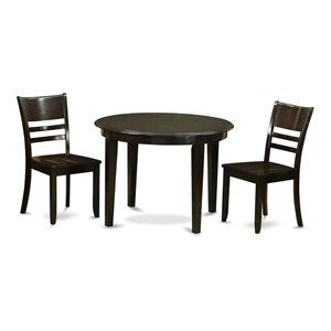 East West Furniture Boston 3-piece Wood Kitchen Table & Chairs in Cappuccino
