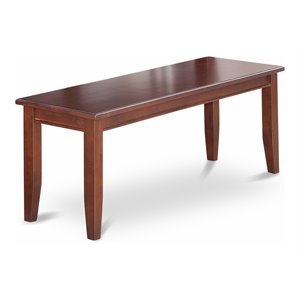 East West Furniture Dudley 17&quot Wood Dining Bench in Classy Mahogany